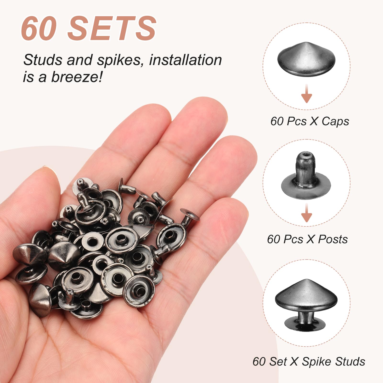 PATIKIL 12mm Spike Rivets - Image 4