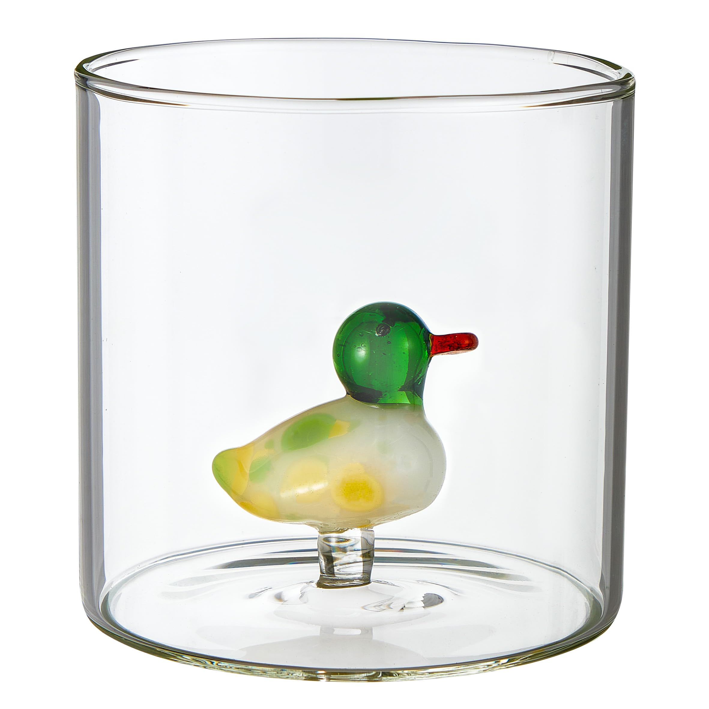 Baroni Home Juego de 6 Vasos de Vidrio Borosilicato de 32 cl, Vasos Transparentes de Colores Surtidos, Lavables en Lavavajillas, 8 X 8,5 cm, Animales