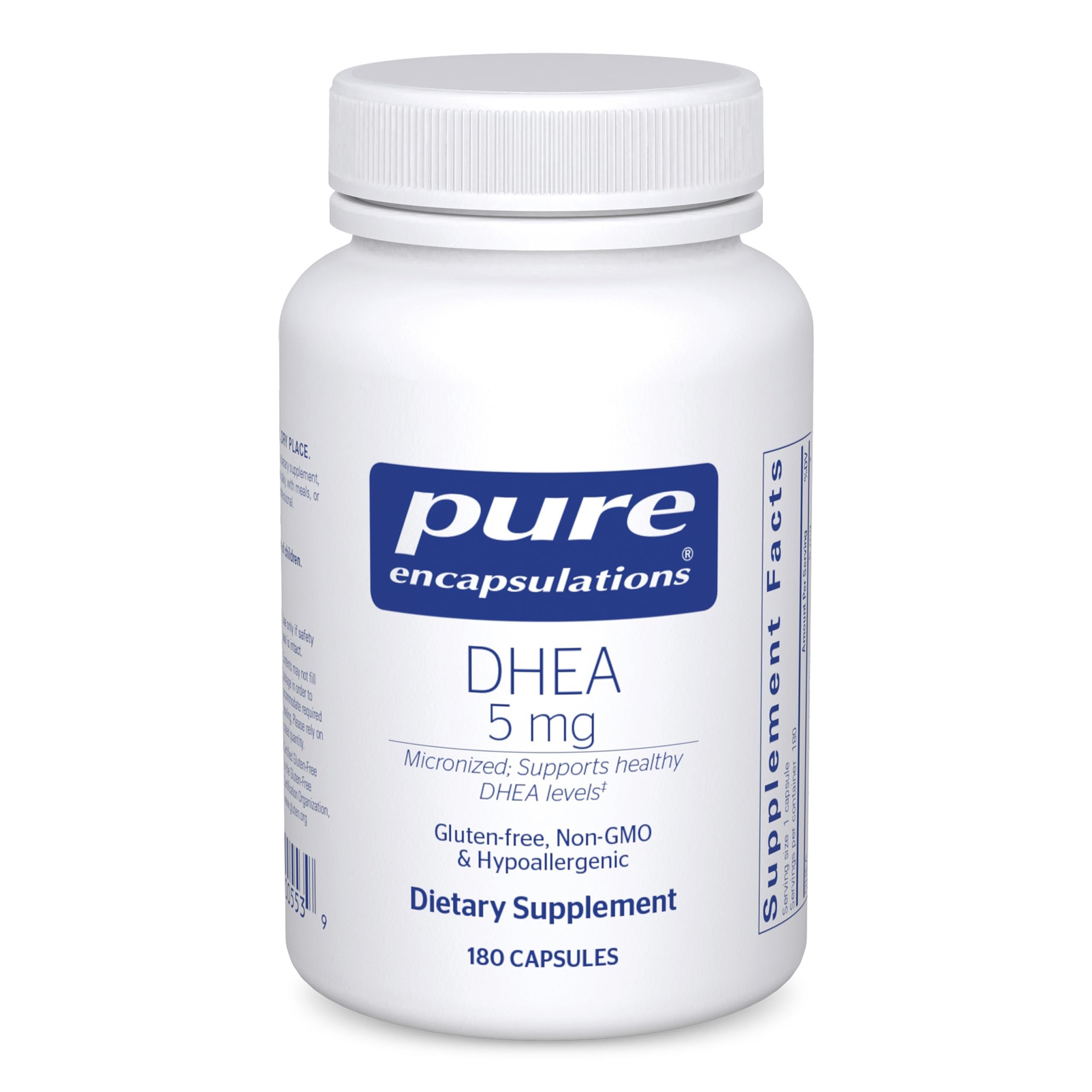 Pure Encapsulations DHEA 5 mg, 180 Capsules 180 Count (Pack of 1)