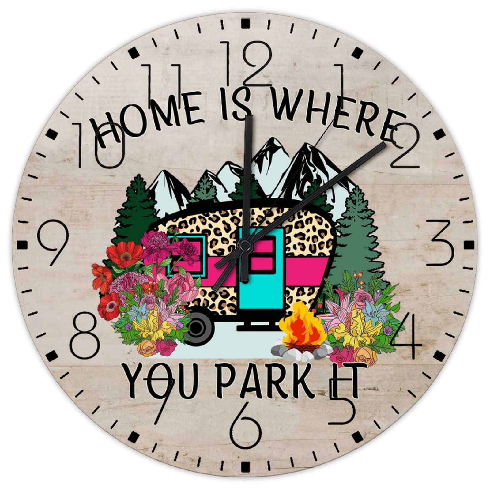 Horloge murale silencieuse en bois de 30,5 cm pour déco de chambre