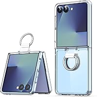 Vista 1 de AICase para Samsung Galaxy Z Flip 7 Funda Transparente con Anillo, [Anti-Amarilleo] Funda Ultradelgada de Ajuste Estrecho de PC Duro Transparente