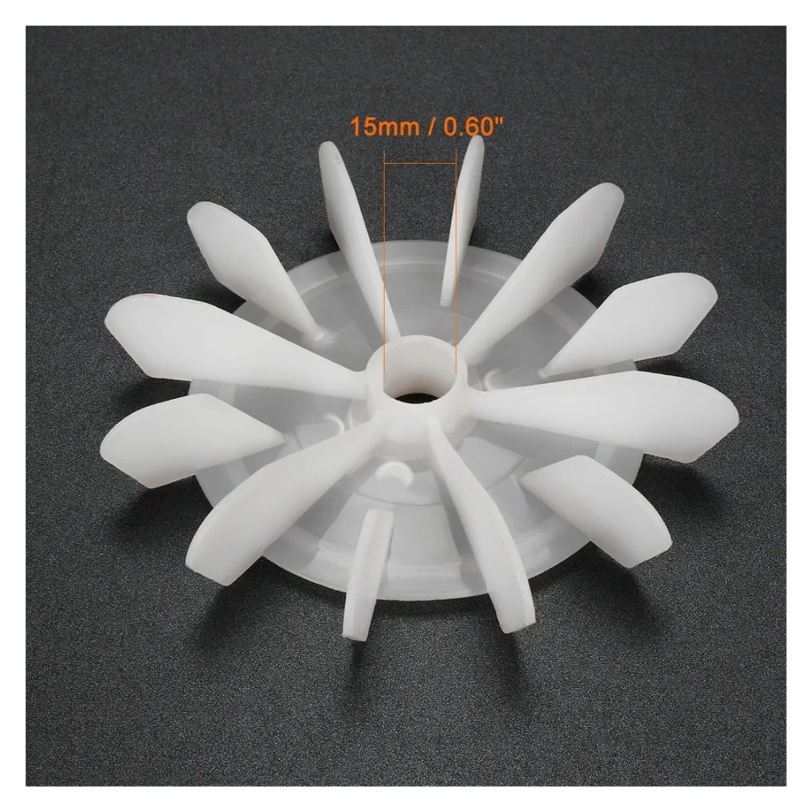 Hoja de ventilador de motor, 1 pieza de 120 x 15 mm/140 x 16 mm/140 x 18 mm/148 x 20 mm, plástico blanco, eje D de repuesto 6/12 impulsor, paleta de ventilador de motor (120 x 15 mm, 12 paletas)