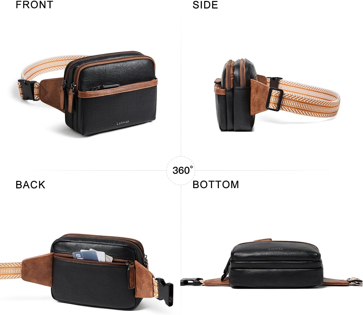 3L Fanny Packs Belt Bag for Women Small Everywhere Crossbody Bag Waist Packs Faux Leather Sling Chest Travel Purse - Image 6