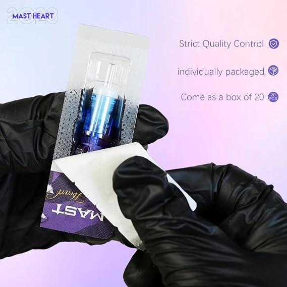 Mast Tattoo Heart Tattoo Cartridges 20Pcs Assorted Mixed Sizes Standard 1RL 1RLT 1RLB 3RL 3RLT 5F Disposable Round Liner Flat Tattoo Needles for all styles