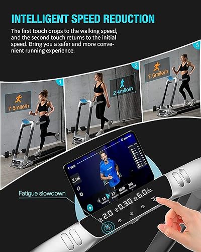 Miniatura 4 de OVICX Fold Away Treadmills for Home Electric Portable Treadmill for Tall People with Bluetooth Folding Wide Deck Treadmill 10 Mph 300 lbs Weight