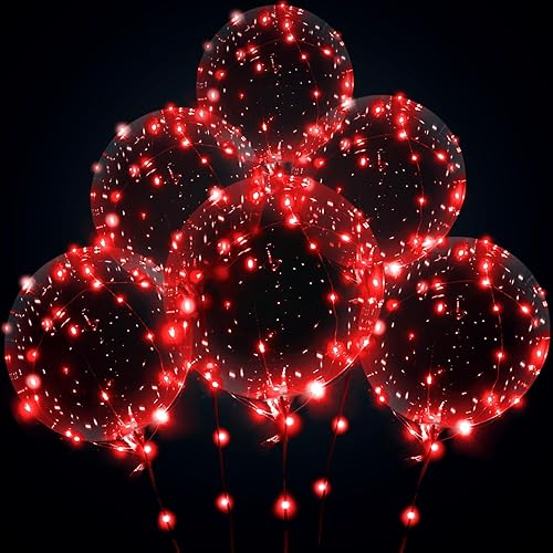Miniatura 8 de Globos con luz LED, globos transparentes Bobo para fiestas, cumpleaños, aniversarios, bodas (verde, con batería)