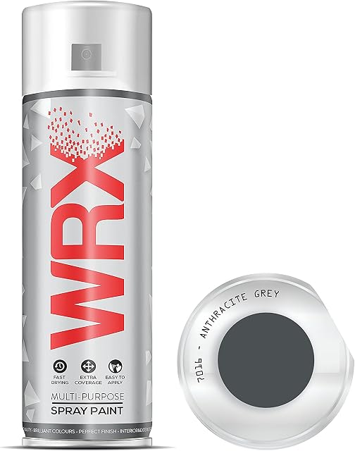 WRX 2 X Spray Paint 400 ml - Anthracite Grey 7016 - Ral 7016 Multi-Purpose, Ozone Friendly