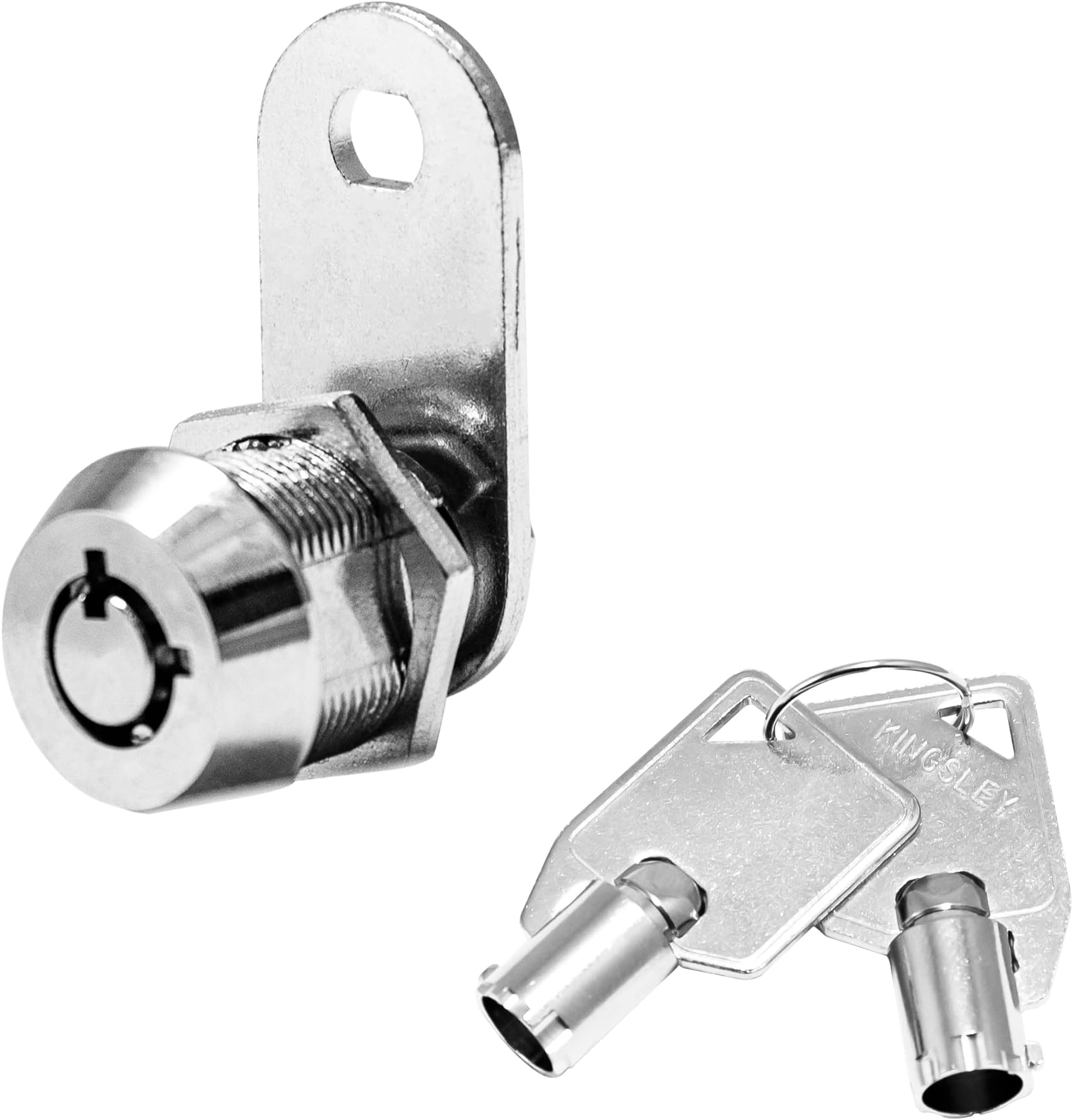 Kingsley Tubular Cam Lock - 5/8" Cylinder, Chrome Finish, Keyed Alike, RV, Cabinet, ATM, Vending & Tool Box Lock
