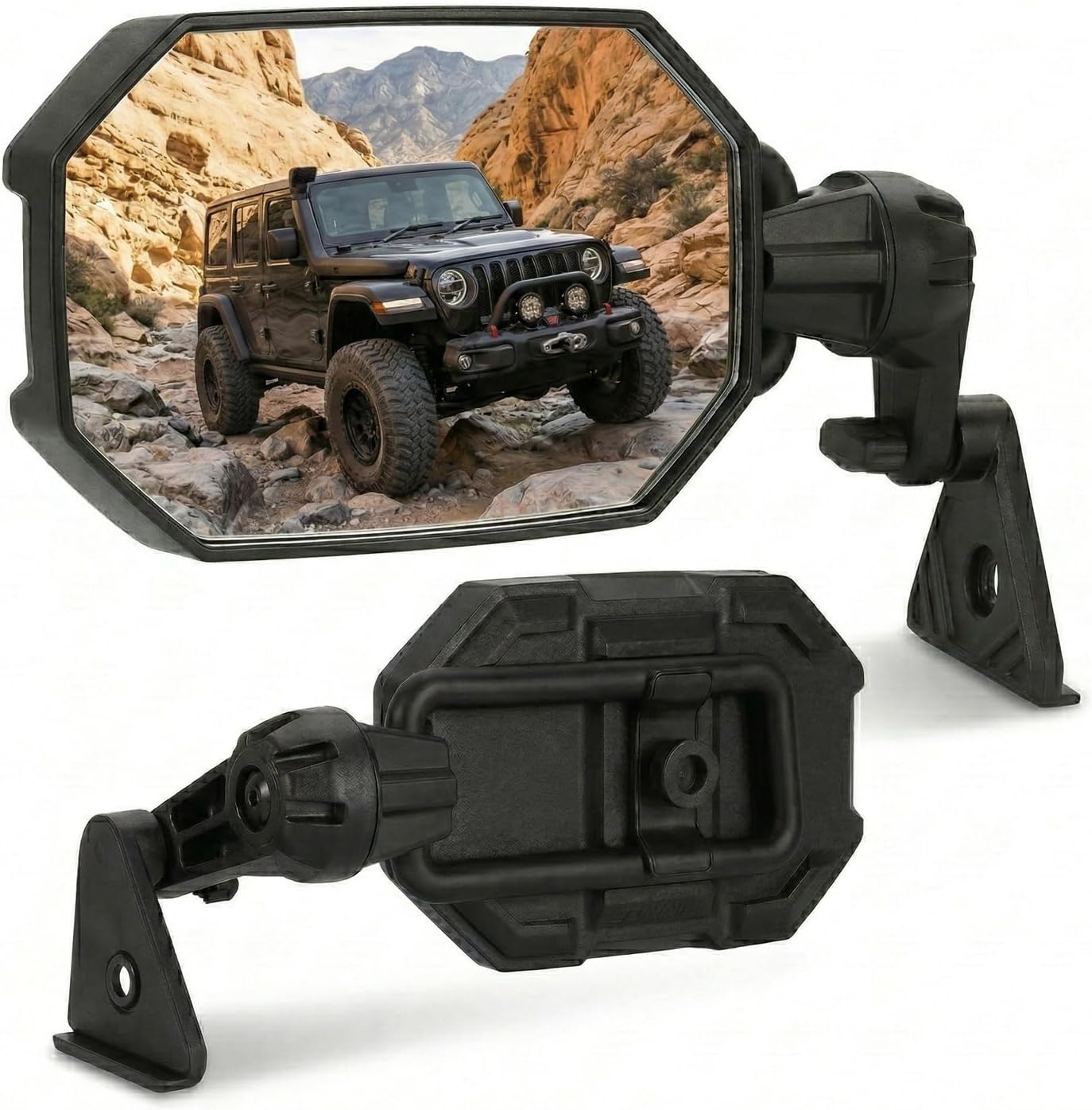 SUNPIE Extendable Doors-Off Mirrors for Jeep Wrangler JL/JLU 4xe & Gladiator JT 2018-2026, Wider Side View, Stable and Quiet with No Vibration, Wobble or Wind Noise, Fits Half Doors