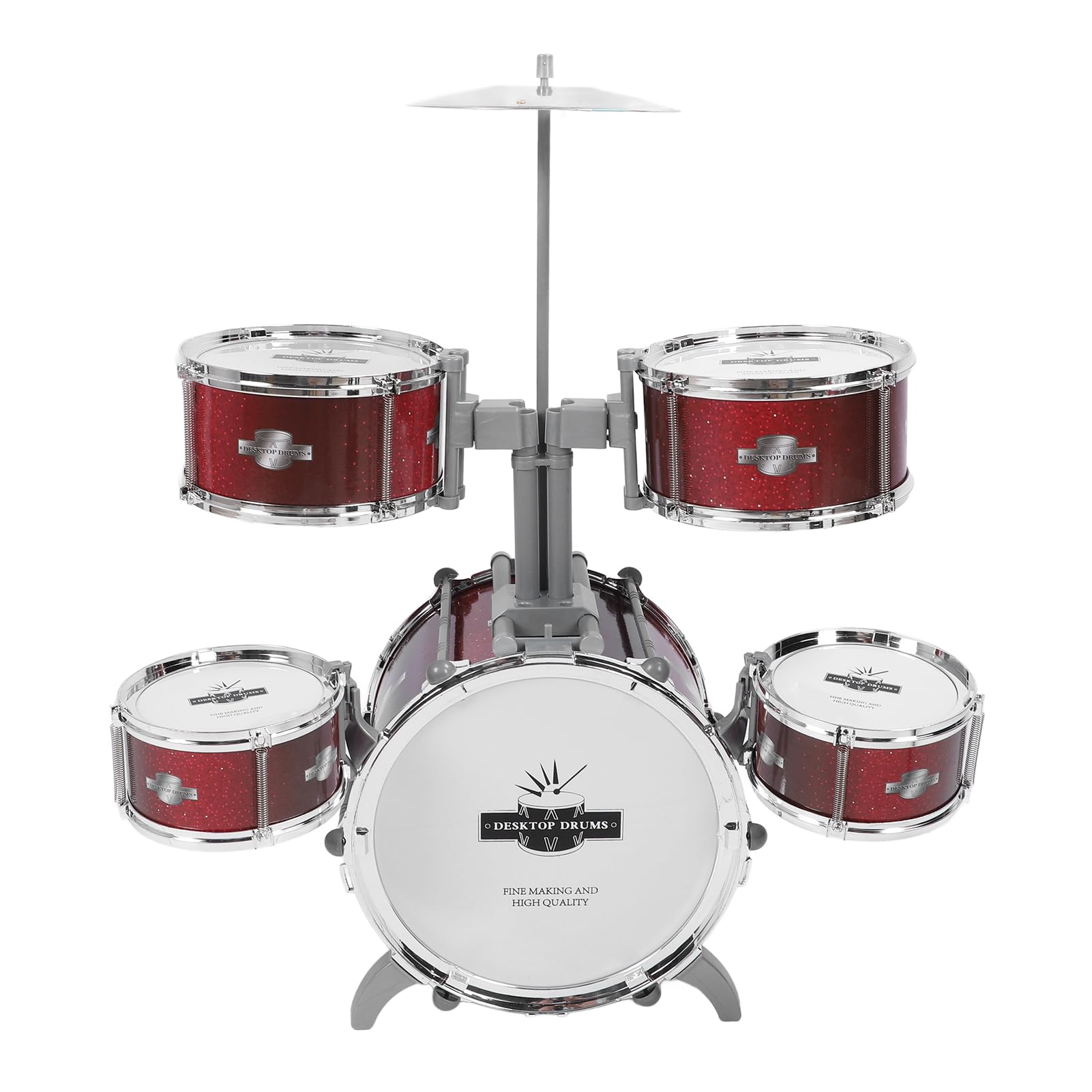 Sxhlseller Jazz-Schlagzeug-Spielzeug |ABS-Percussion-Kit mit Galvanisierung, Eltern-Kind-Musikinstrument für und Mädchen, Pädagogische Simulationstrommel