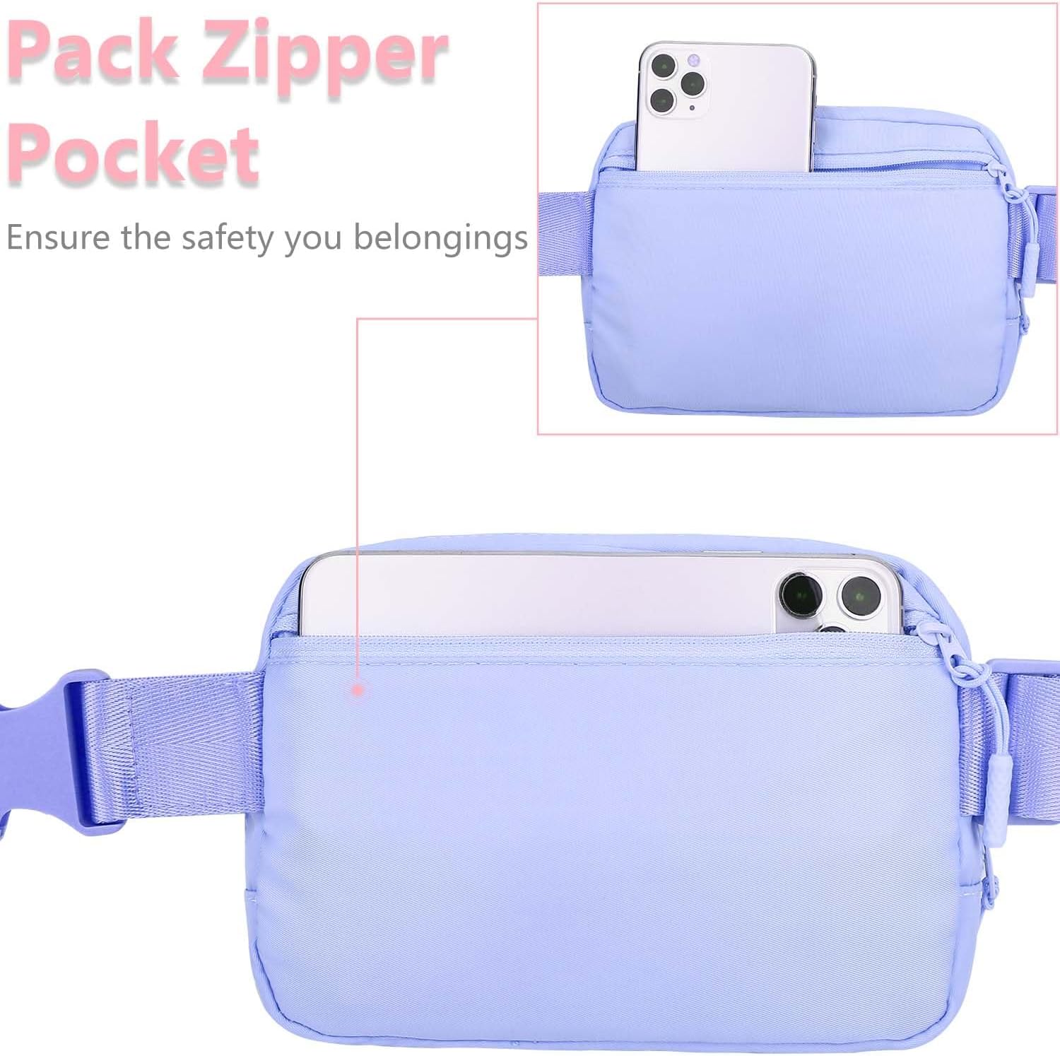 Belt Bag for Girls Gifts - Birthday Gifts for Teenager, Personalized Gifts for Mom Freind Sister Teacher, Graduation Gifts for Her, Initial Crossbody Bag Belt Bag for Women Lavender Purple T - Image 8