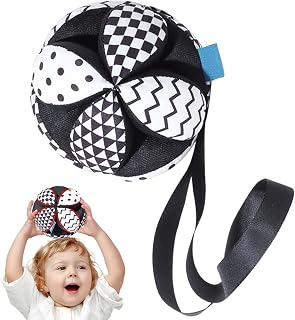 Bola de textura para niños pequeños, bola sensorial interactiva de color negro y , suave Sensation Textured Sensation Ball