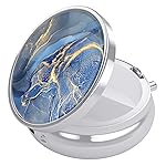 Nipichsha Pill Box, Small Pill Case for Purse & Pocket, Cute Travel Medicine Organizer, Portable Medicine Container Holder to Hold Vitamins, Medication, Fish Oil & Supplement, Dark Blue Marble