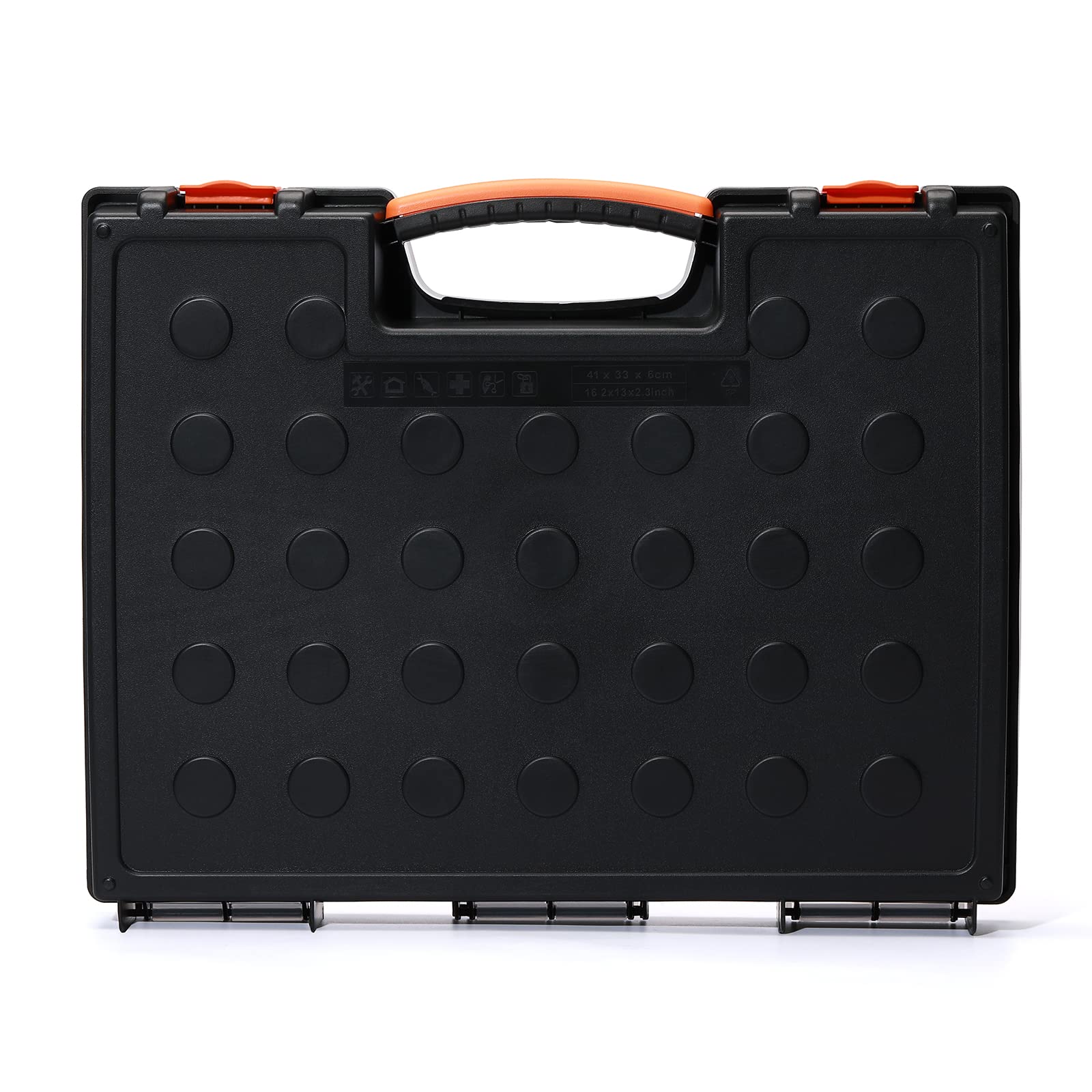 EMENTOL Juego de 3 cajas organizadoras portátiles multiusos con 72 compartimentos extraíbles, 3 cajas profesionales con dimensiones de 16.2 pulgadas de largo x 13 pulgadas de ancho x 2.3 pulgadas de