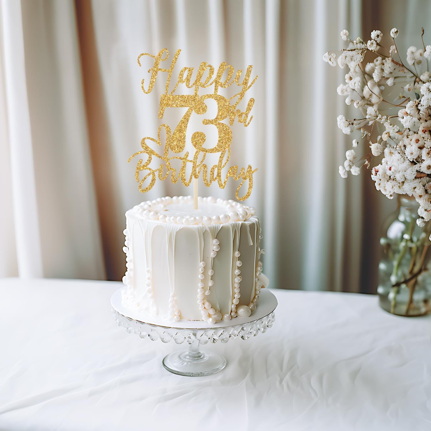 ケーキ トッパー Amazon.co.jp: Happy 73rd Birthdayケーキトッパー、男性/女性用誕生日