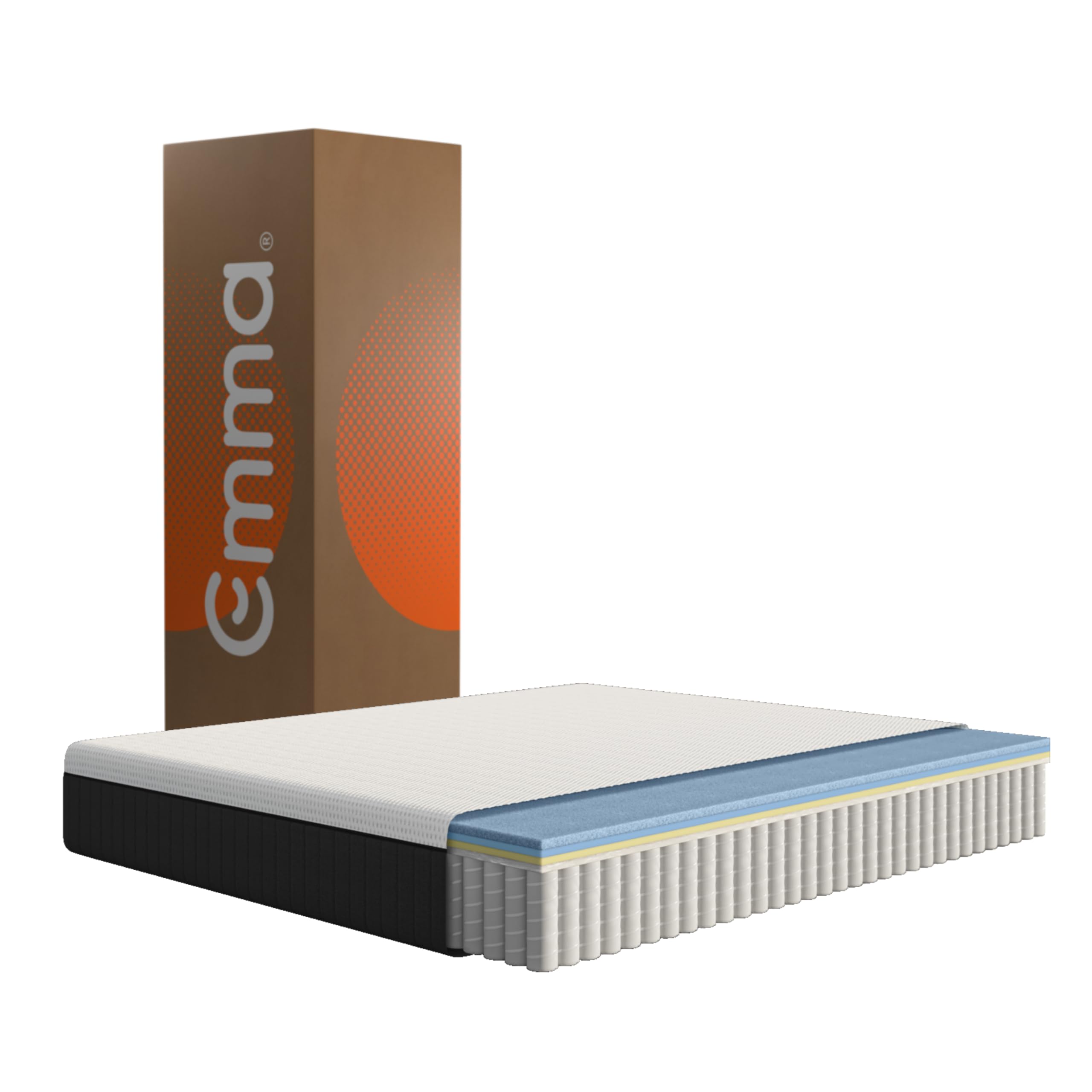 Emma Matelas Original Pro 27 cm – 160x200 - Matelas Hybride à Ressorts Ensachés 7 Zones & Mousse ThermoSync® Thermorégulante – Mémoire de Forme, Soutien Équilibré, Anti-​Allergène