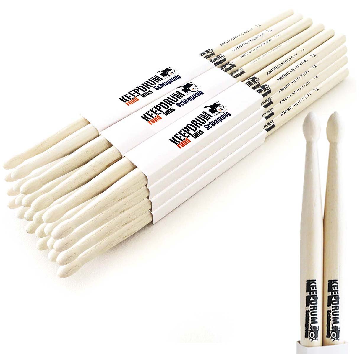 Keep Drum 7 a Hickory Drum Sticks stile giocattolo di bastoni Wood 12 Coppia