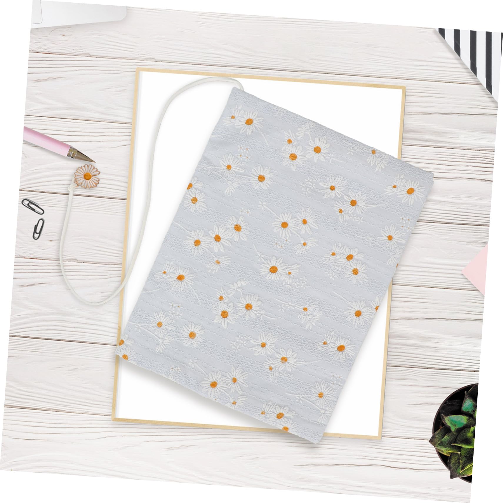 OSALADI 4 Pezzi Copertina Riutilizzabile per Libri Maniche Protettive per Libri Design Elegante e Leggero Protezione per Copertina per Quaderni e Margherita