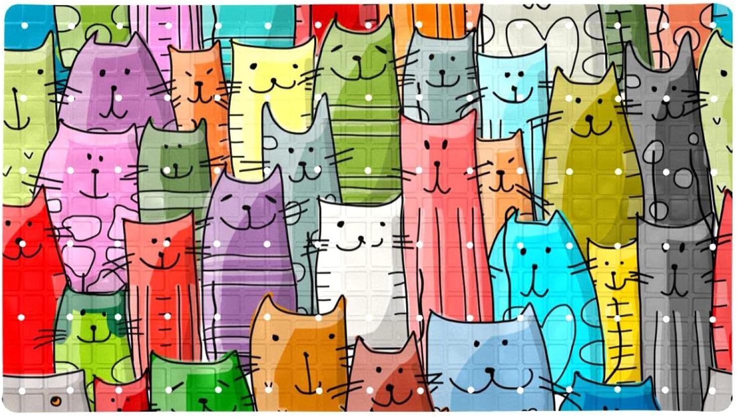 Bath Tub Shower Mat Non Slip Bathtub Mat,Funny cat Family