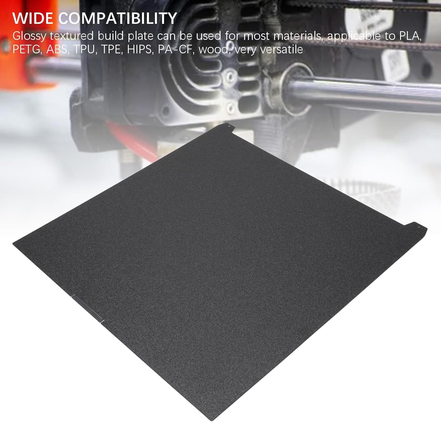 Plus Build Plate, 370x370mm Textured PEI Sheet Spring Steel Magnetic K2 Plus Bed Plate Original Build Plates, Glossy Textured 2 Sided for K2 Plus 3D Printer Supplies