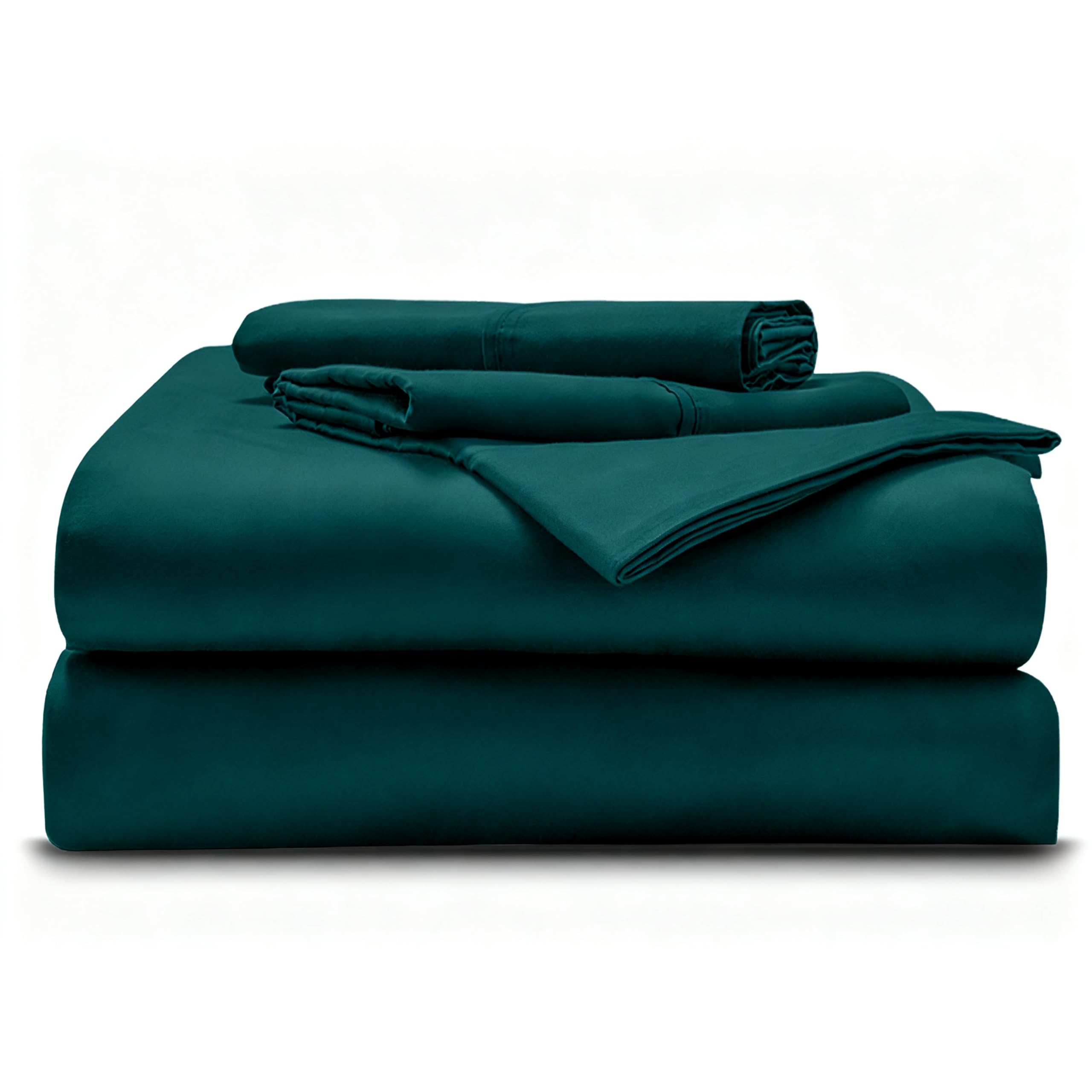 Alaskan King - 108" x 108" Size Luxury 600 Thread-Count 100% Egyptian Long Staple Cotton Sheets Set Sheet Set Soft &amp; Silky Sateen Weave 30 Inch Deep-Pockets - Alaskan King, Teal Blue