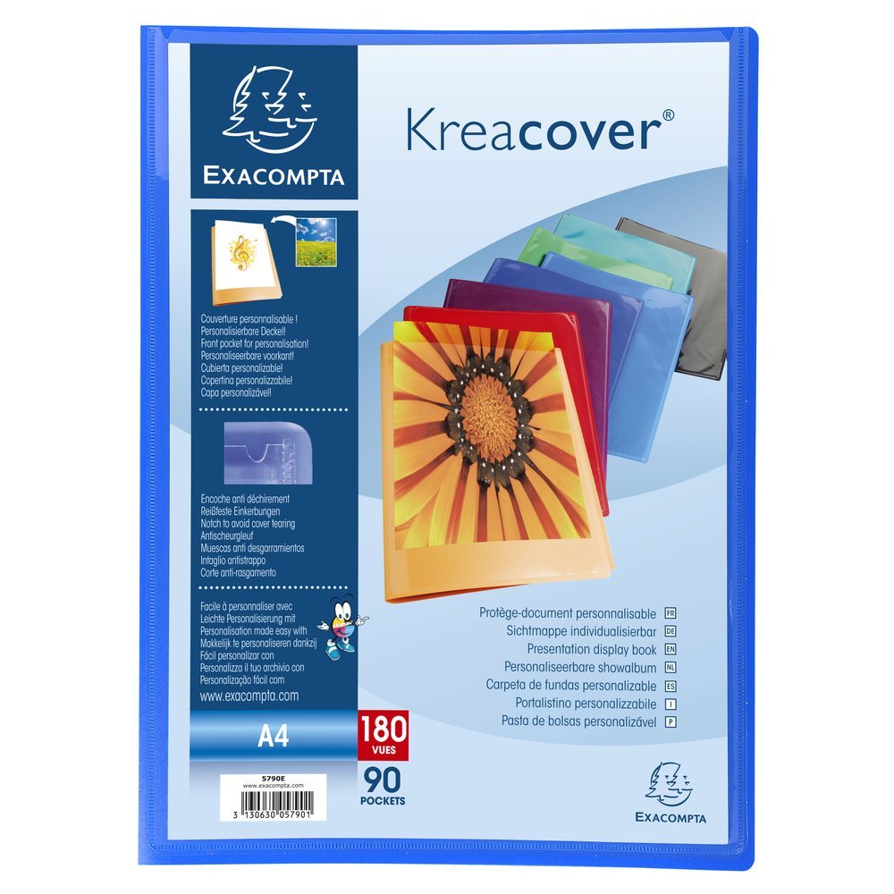 Image secondaire de Exacompta - Réf. 5790E - 1 Protège-documents Kreacover Chromaline - 90 pochettes cristal lisse - 180 vues - pour A4 - dim 24 x 3