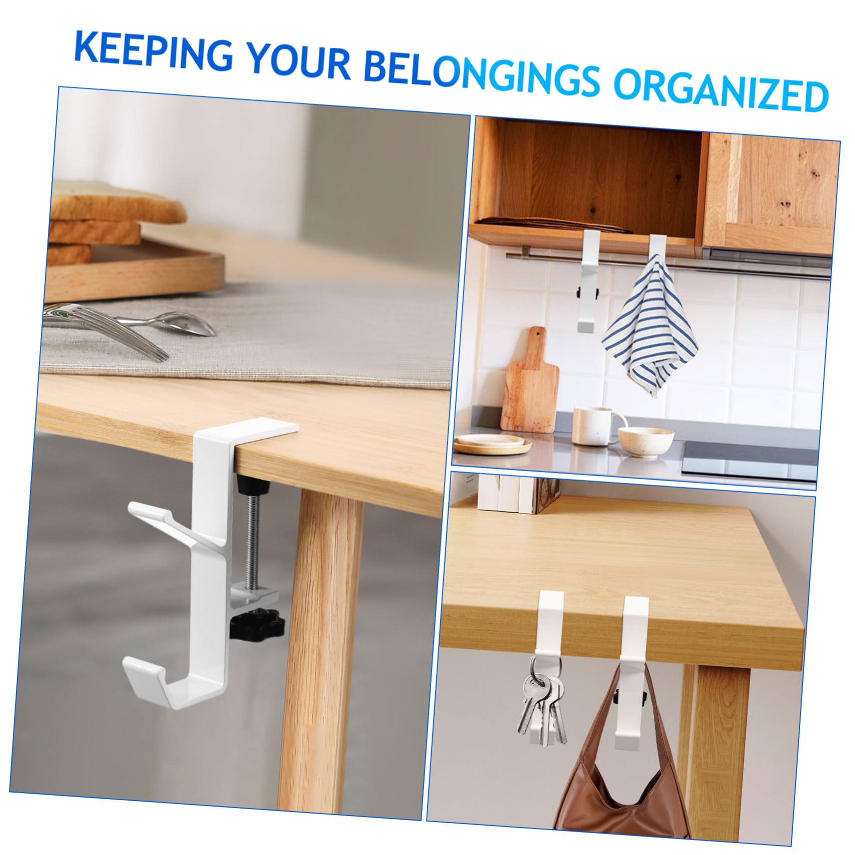 MOLUCKFU 2 Pcs Purse Holder for Table Desk Hook Desk Table Hanger Hook Lightweight Sturdy Bag Hanger for Home