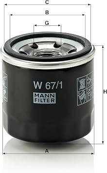 Mann Filter W 67/1 Yağ Filtresi (Nissan - KIA)