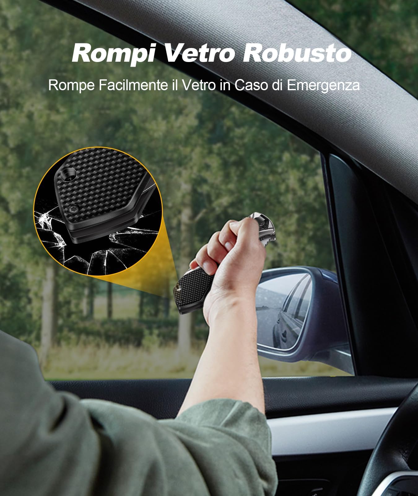 ISEYOU Coltello da Caccia, Lama in Acciaio Inossidabile 3Cr13 con Rivestimento in Titanio, Portatile Clip per Tasca, Multifunzione - Regalo Perfetto