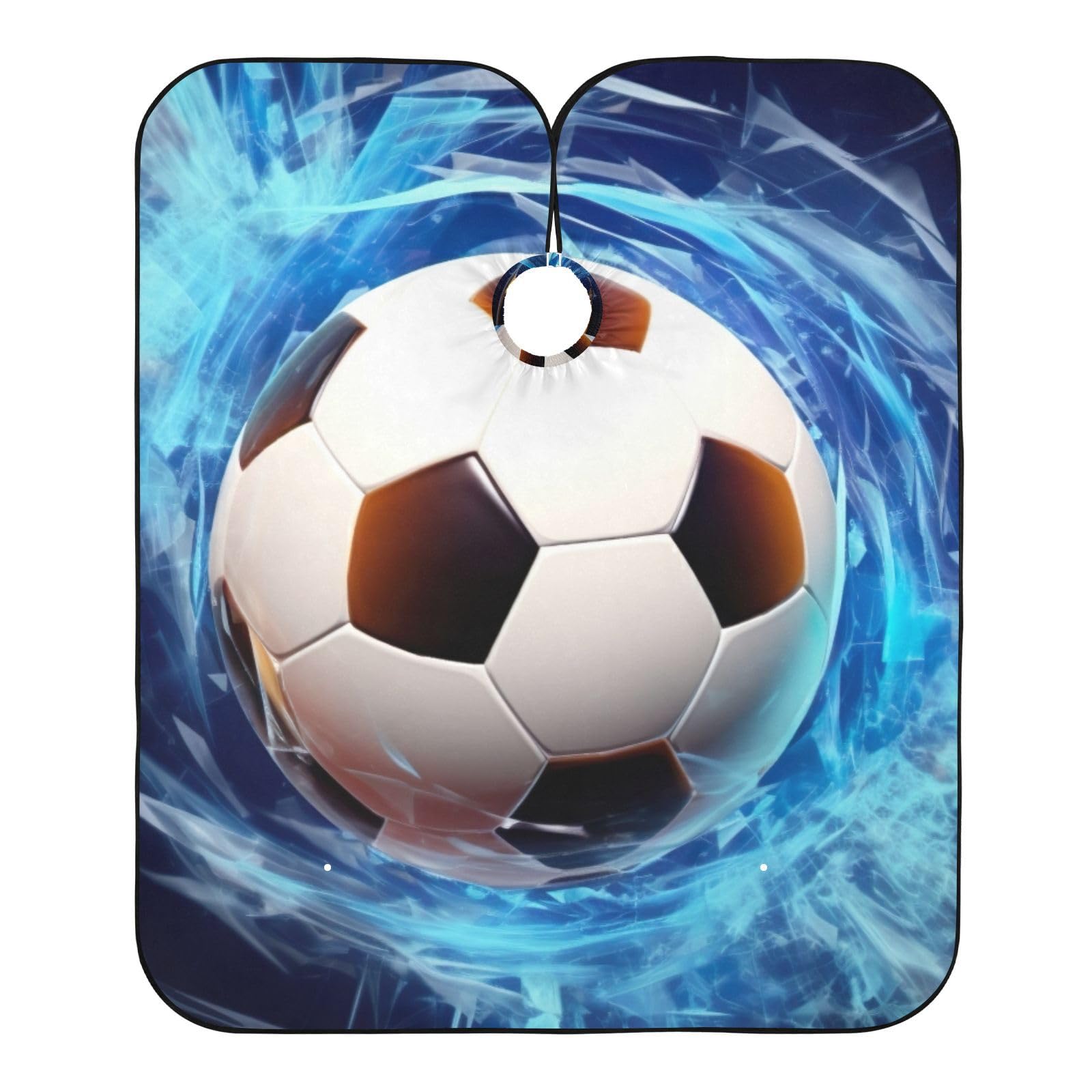 Hezely Blue Football Hair Dye Cape, Barber Cape for Adults,Waterproof Salon Cape,Waterproof Hairdressing Styling Hair Cutting, 65