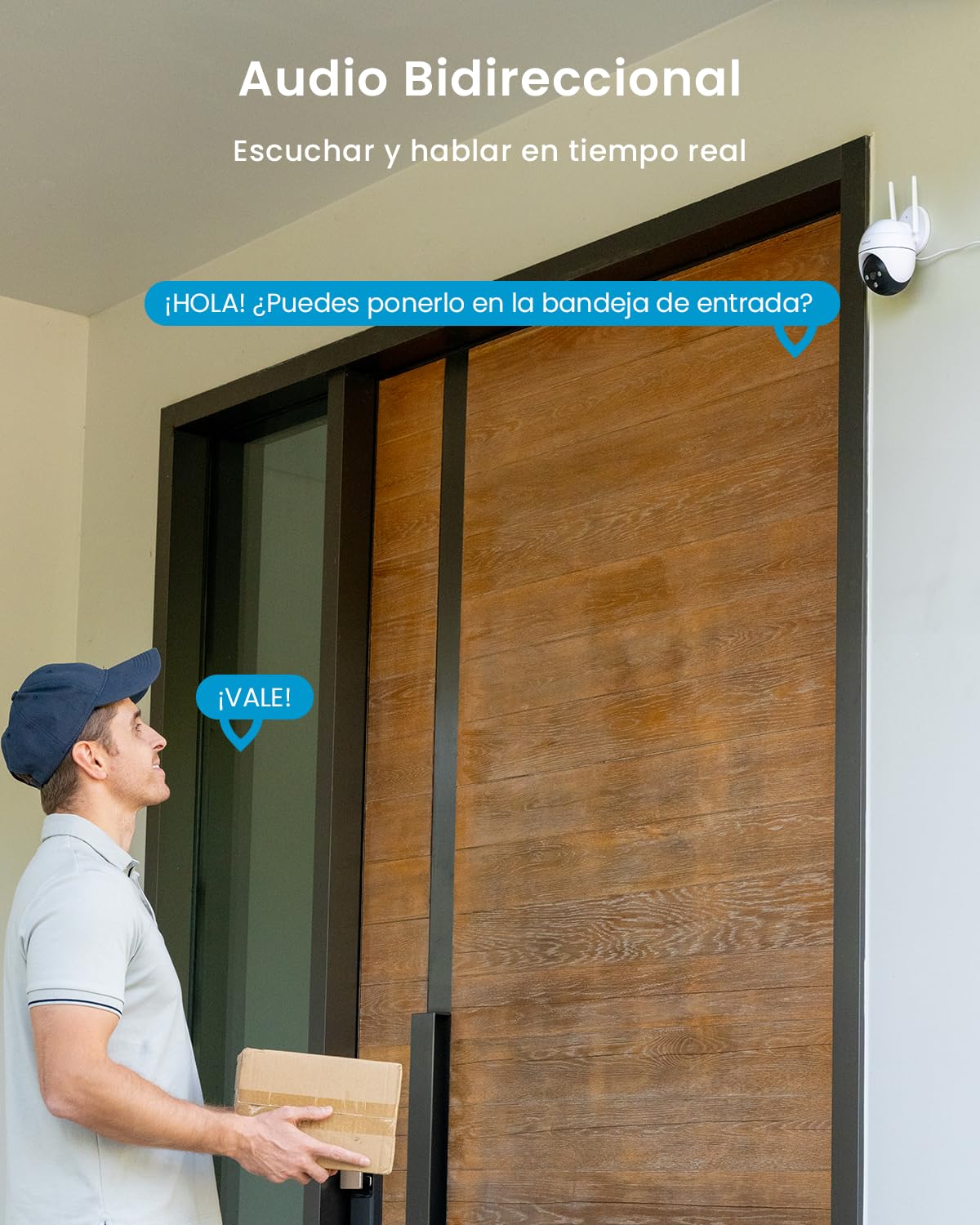 ieGeek 2K Camara Vigilancia WiFi Exterior con Eléctrico, PTZ 355°, Detección de Humano, Seguimiento Automático, Visión Nocturna Color, Alarma de Luz y Sonido, Grabación Continua(2 PCS)