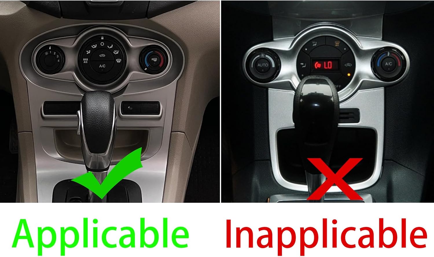 Real Soft Carbon Fiber Car Dashboard A/C Control Panel Cover Kit Sticker Set Auto Interior Accessories Compatible with Ford Fiesta S/SE/ST 2011 2012 2013 2014 2015 2016 2017 2018 2019 Black