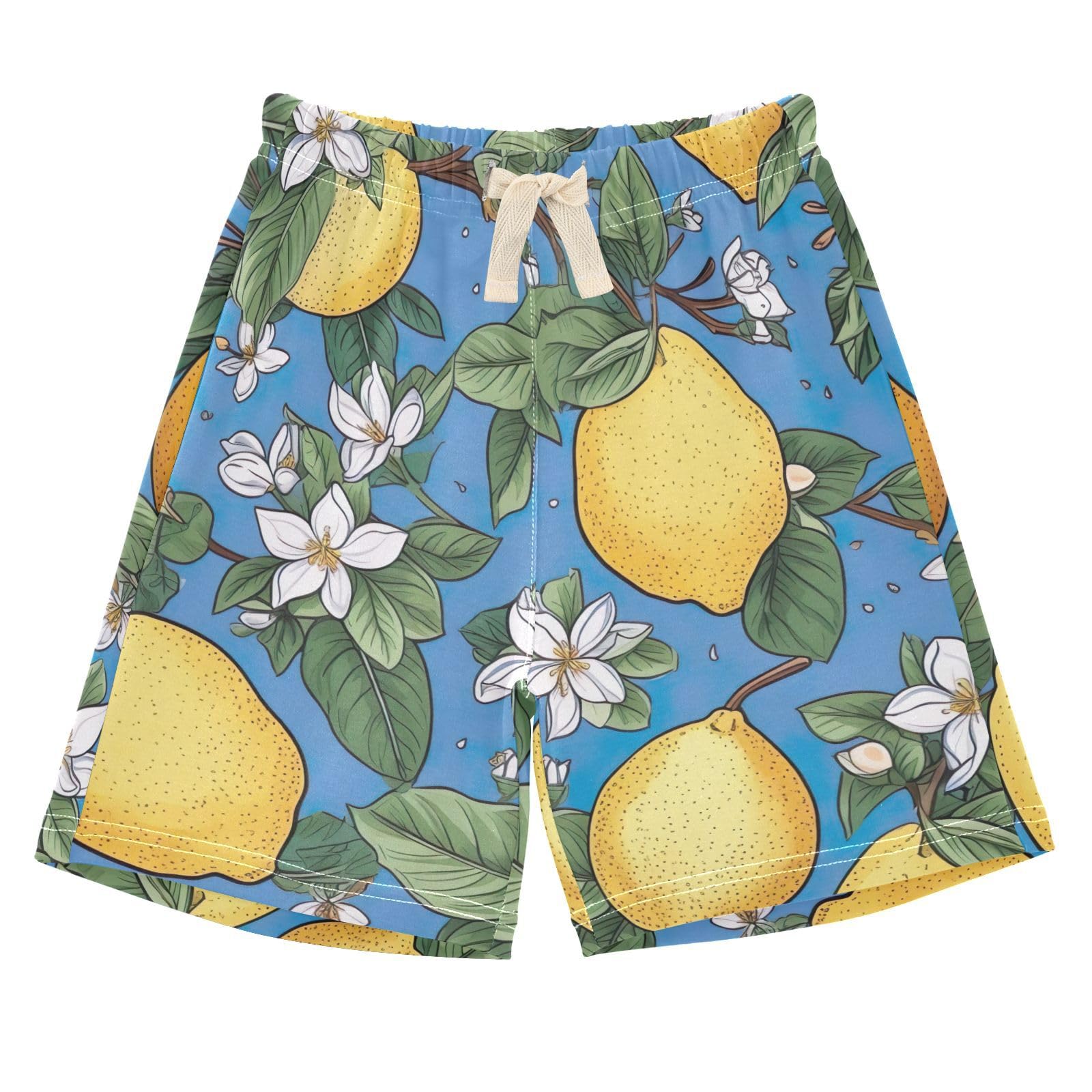 innewgogo Flowers Lemons Toddler Baby Boy Girl Cotton Pull-On Shorts Elastic Waist Summer Beach Shorts Kids Pants 5T