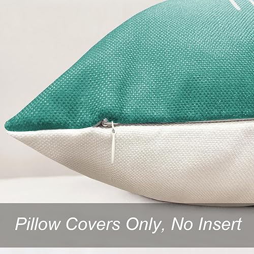 Miniatura 6 de Juego de 4 fundas de almohada decorativas verdes de 18 x 18 pulgadas, fundas de almohada cuadradas de lino, fundas de almohada bohemias para sofá,