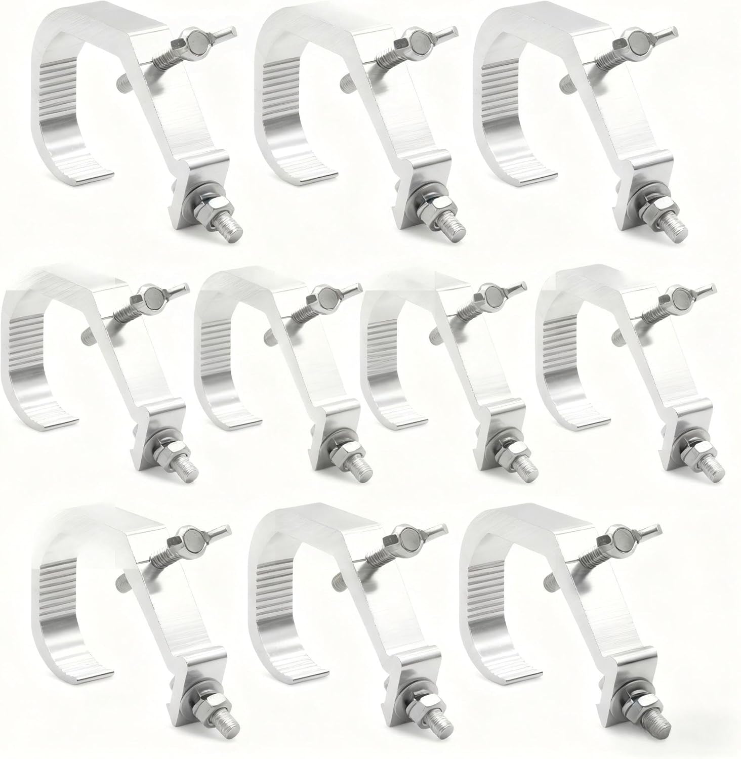 10 Pack 88lbs Aluminum Alloy Heavy Duty Stage Lighting Clamp, C-Clamp Safety Suitable for 32-58mm Pipe Diameter