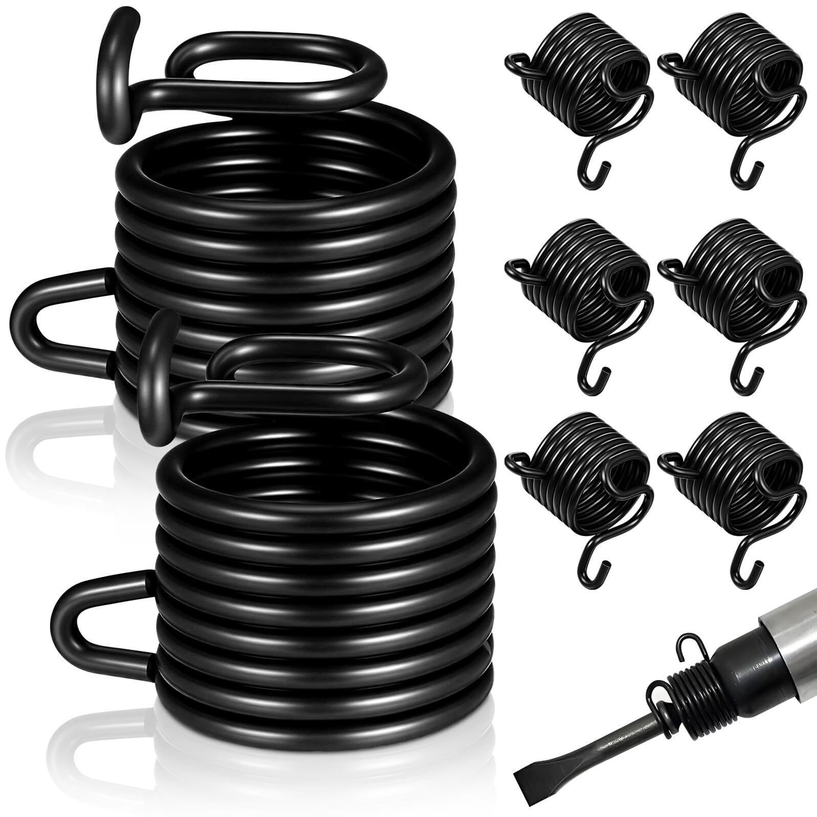 Amosfun Ressorts de Burin Pneumatiques Ressort de Retenue Fiable 6pcs en Alliage Noir pour Outils Pneumatiques, pour Creuser Différents Environnements