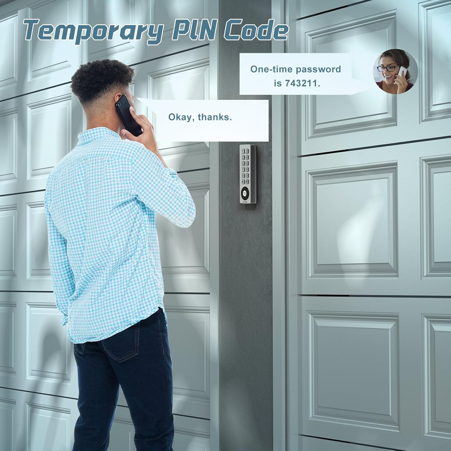 Universal Garage Door Opener Wireless Keyless Keypad for LiftMaster Chamberlain Genie Craftsman Linear Wayne Dalton Openers Produced, Metal Case Keyless Garage Door Access System (Rectangular)