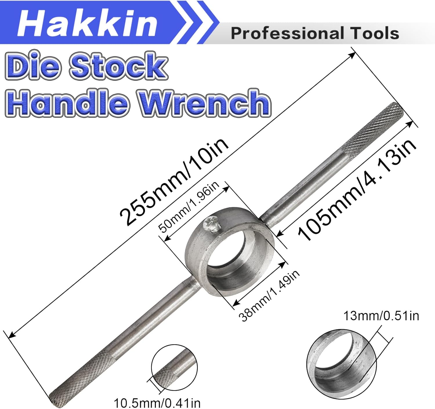 M14x1.5 Metric Tap and Die Set with 38mm Round Die Stock Handle Wrench, M14x1.5 High Speed Steel Machine Tap Die Set, M14x1.5 Thread Tap and Round Thread Die Right Hand