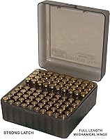 Vista 3 de MTM 243 Caja para 100 municiones redondas de rifle, con tapa, para calibre .308 Win, velocidad 22-250., Transparente, M