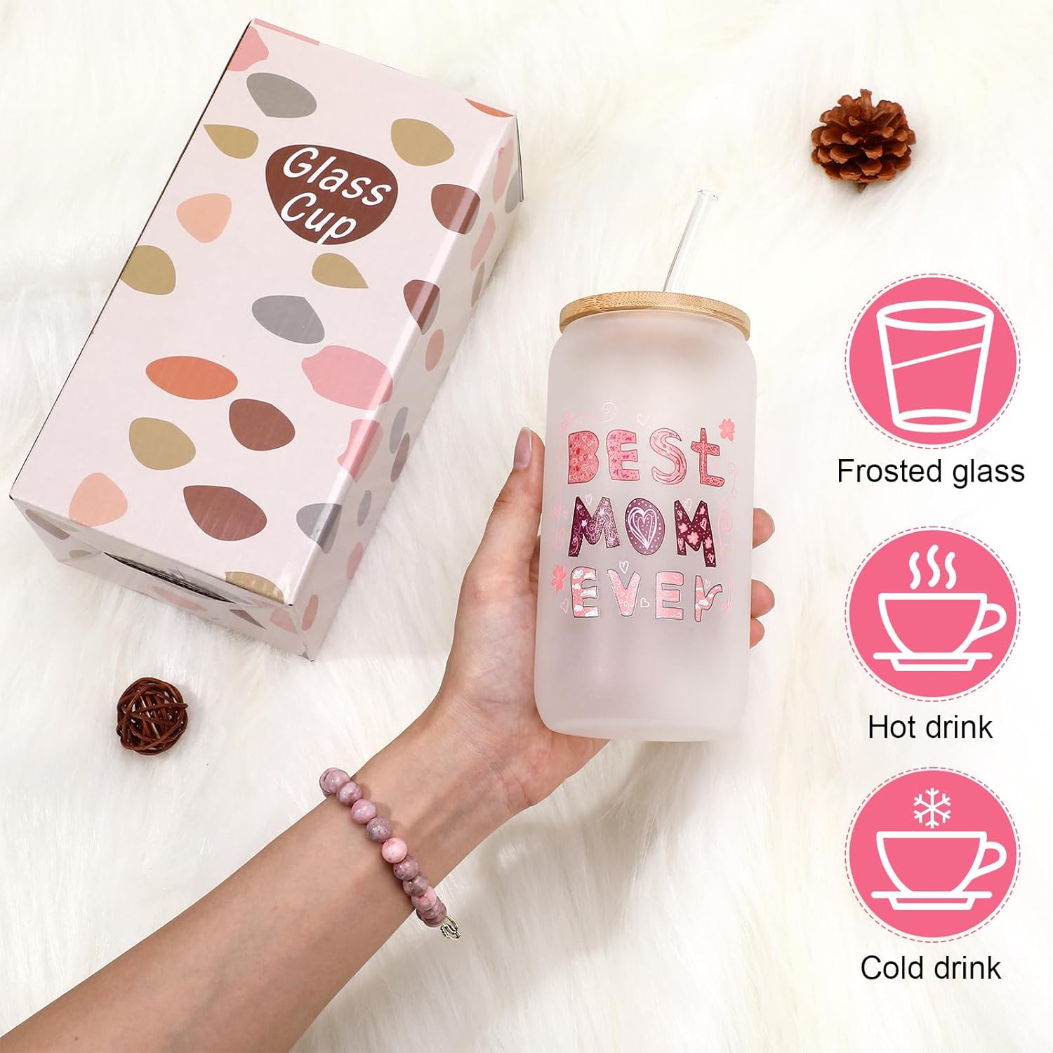 Hahafelt Mom Gifts Set Birthday Gifts for Mom Gift Idea Basket for Mama Mother from Daughter Son Present Box Thank You Mama Mothers Day Include Blanket Cup Socks Keychain Bracelet Card