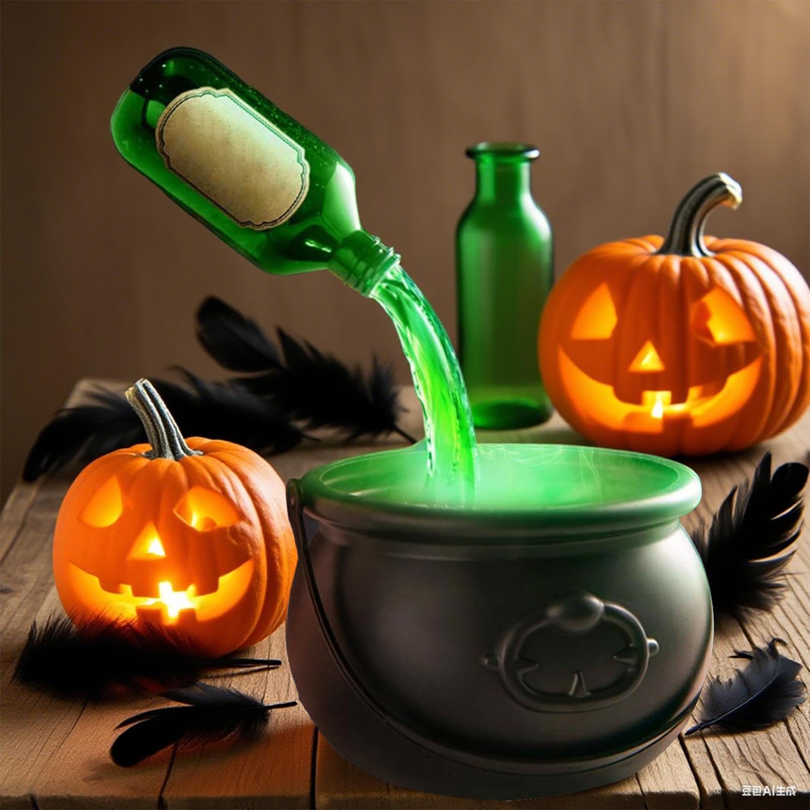 Kubeł Wiedźmy Sezonowa Dekoracja | Środkowa Dekoracja Stołu Na Halloween Dla Kobiet, Mężczyzn, Właścicieli Domów, Domów Nawiedzonych, Mieszkań, Biur Domowych,