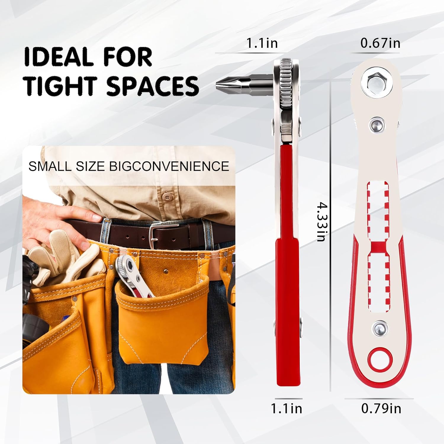 Aeiyiqco 22-in-1 磁気ラチェットドライバーセット リバーシブルレンチ&amp;ビット付き | 狭いスペースにコンパク