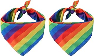 Tinsow 2 Pcs Breathable Bandanas Bibs Rainbow Dog Kerchief LGBT+ Pride Day Dog Collar Cat Pets Collar