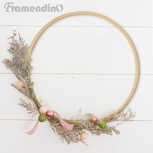 Miniatura 3 de Framendino, Paquete de 10 anillos de aro de bambú de madera macramé, corona floral para bricolaje atrapasueños, decoración de boda y manualidades
