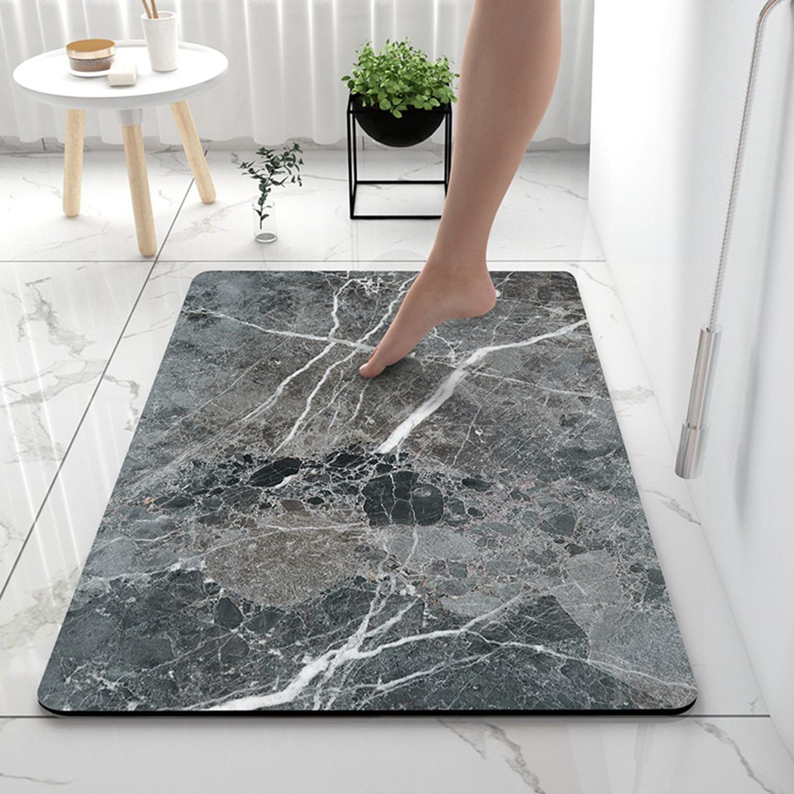 Ergocar Tappeti Bagno Super Assorbenti, Tappetino Da Cucina Antiscivolo, Resistente All'usura Morbido Tappetino da Bagno, per Bagno, Cucina, Camera da Letto(Texture Del Pannello di Roccia)