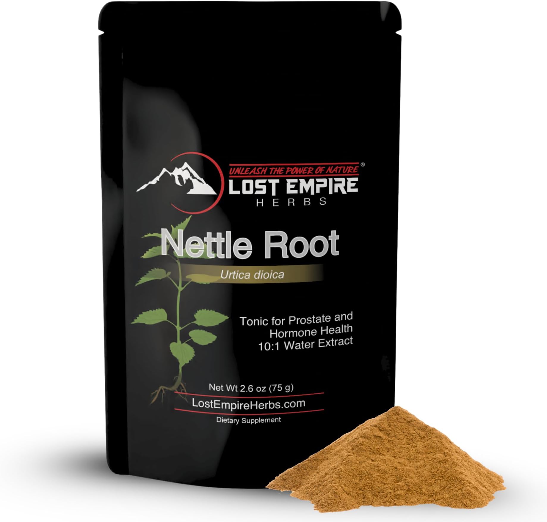 Lost Empire Herbs Stinging Nettle Root (Urtica Dioica) 10:1 Full-Spectrum Water Extract Powder Supplement for Men, Urinary Function (75 Grams)