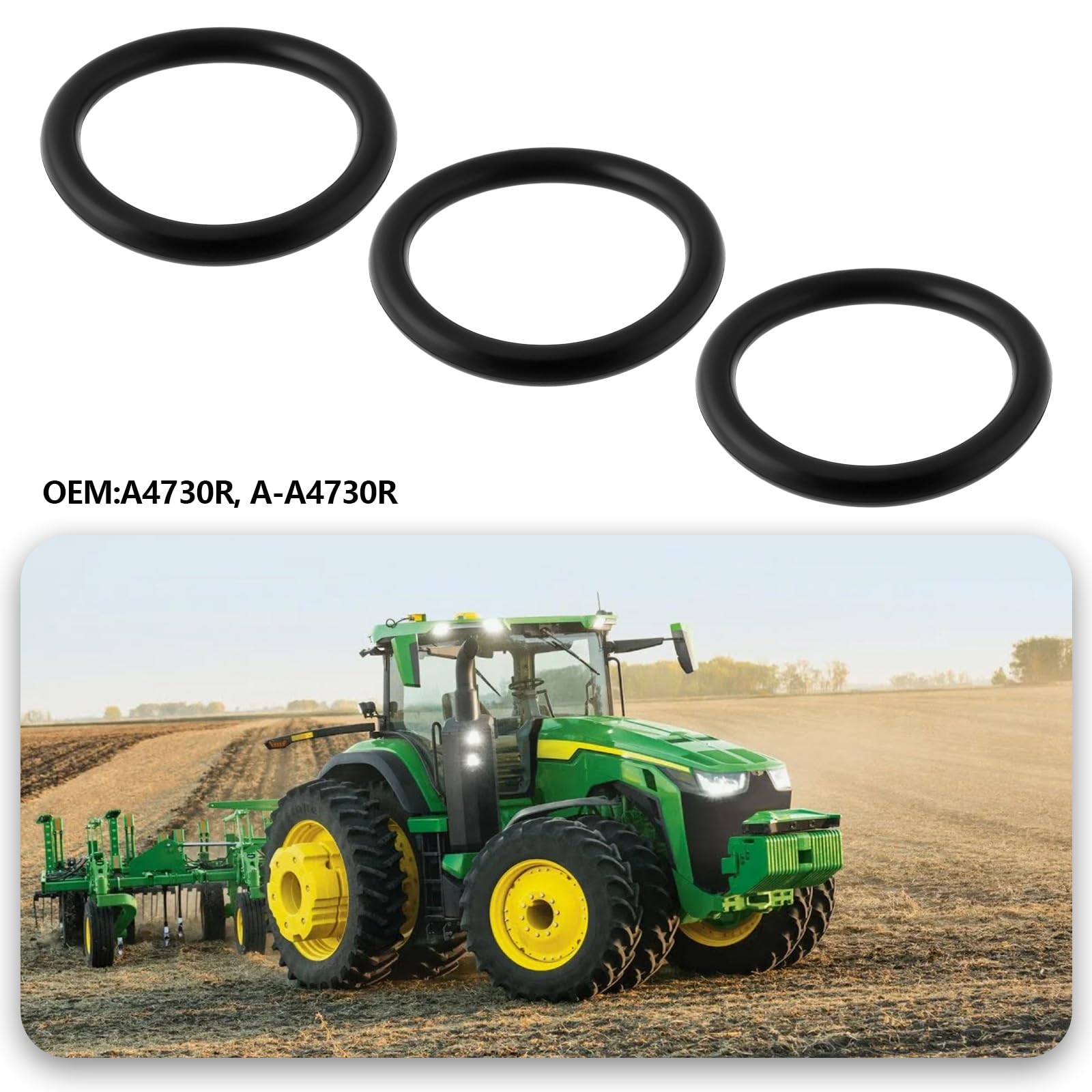 VGOL 10pcs O-Ring 25x3.55mm Tractor Seal Ring Compatible with John Deere 301A 302A 1020 1030 1040 1120 1130 1140 1350 Replaces A4730R A-A4730R - Image 2
