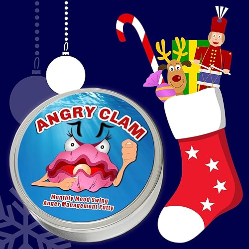 Miniatura 7 de Gears Out Angry Clam - Masilla mensual para controlar la ira, divertida masilla rosa para el estrés, humor, juguete para ansiedad, lata de metal