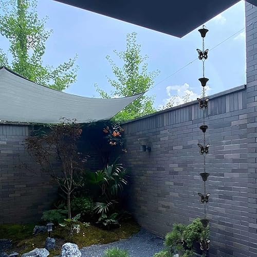 Miniatura 3 de DFTDFYXY Cadena de lluvia para exteriores, cadenas de lluvia de aluminio, acabado de molino, adaptador de canaleta de aluminio, función de agua o