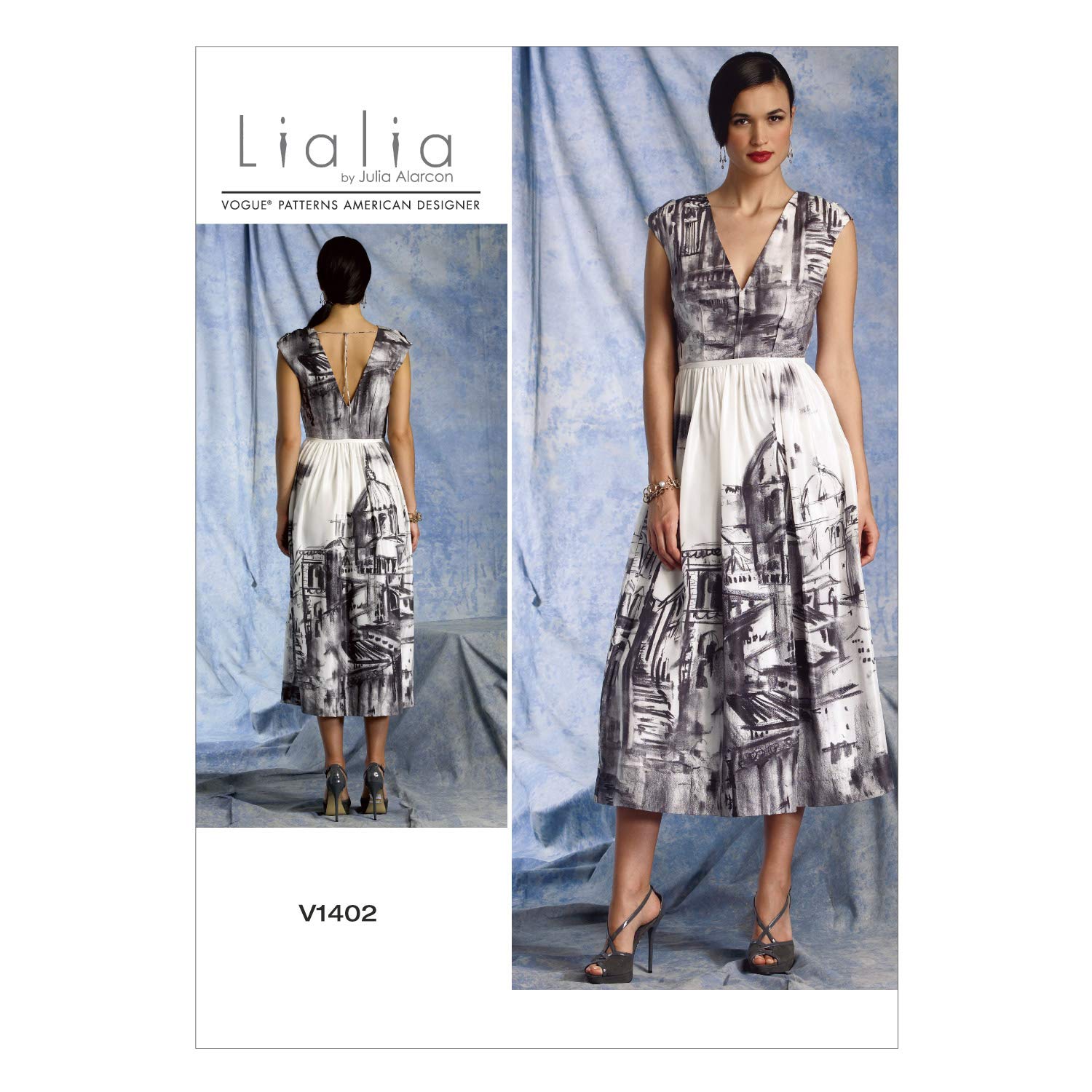 Patron de Robe Multicolore Vogue Patterns V1402 en Grande Taille 42-50